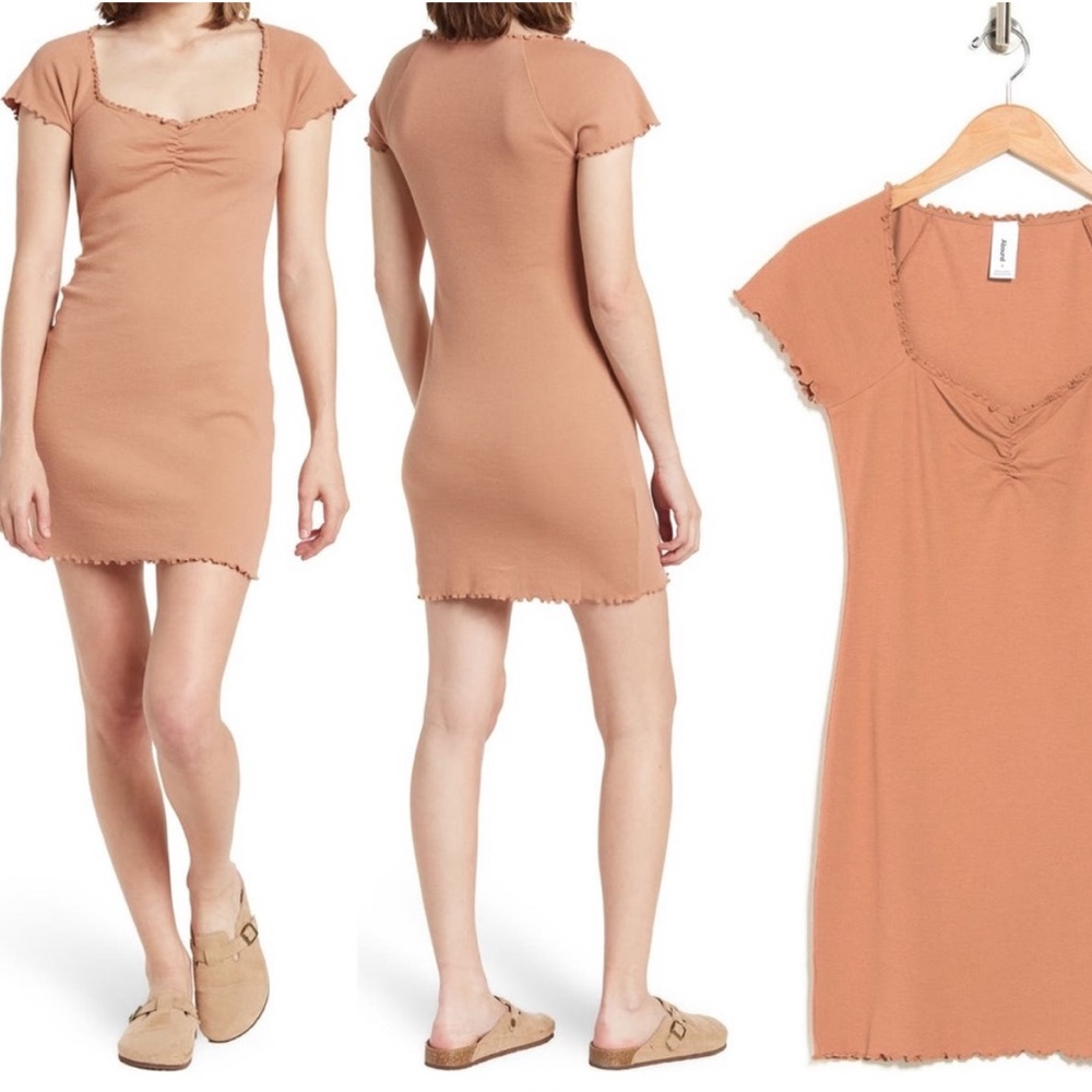 ABOUND Lettuce Edge Short Sleeve Mini Dress, NWT